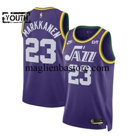 Maglia NBA Utah Jazz Lauri Markkanen 23 2023-2024 Nike Classic Edition Viola Swingman - Bambino